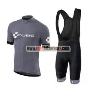 2018 Team CUBE Cycling Bib Kit Grey