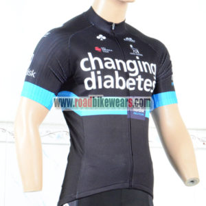 2018 Team GSG changing diabetes Cycling Jersey Shirt Black Blue
