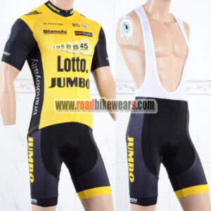 2018 Team LOTTO JUMBO Cycling Bib Kit Yellow Black