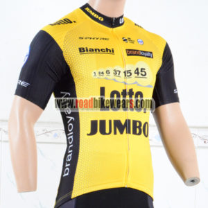 2018 Team LOTTO JUMBO Cycling Jersey Shirt Yellow Black