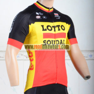 2018 Team LOTTO SOUDAL Cycling Jersy Shirt Black Yellow Red