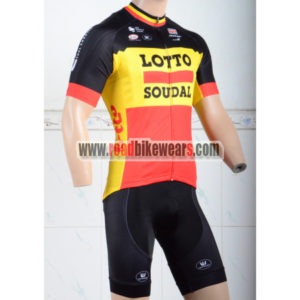 2018 Team LOTTO SOUDAL Cycling Kit Black Yellow Red