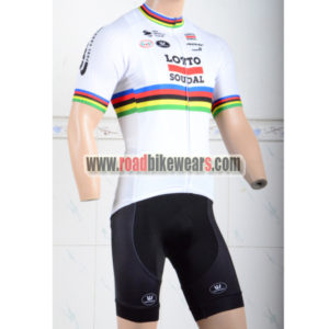 2018 Team LOTTO SOUDAL UCI Champion Cycling Kit White Rainbow