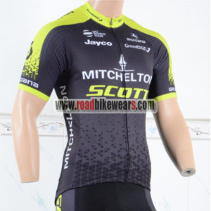 2018 Team MITCHELTON SCOTT Cycling Jersey Shirt Black Yellow.