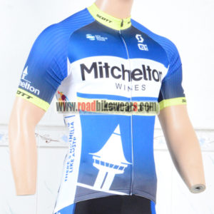 2018 Team Mitchelton SCOTT Cycle Jersey Shirt Blue Black