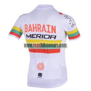 2018 Team BAHRAIN MERIDA Biking Jersey Maillot Shirt White Rainbow