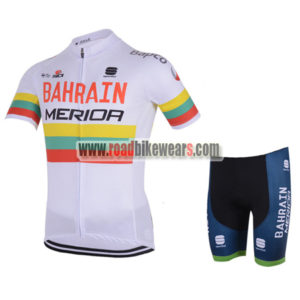 2018 Team BAHRAIN MERIDA Cycling Kit White Rainbow