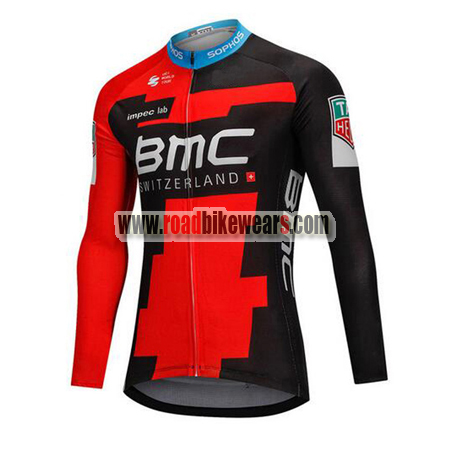 2018 Team BMC Cycle Outfit Biking Long Sleeves Jersey Ropa De Ciclismo Red Black Road Bike Wear Store