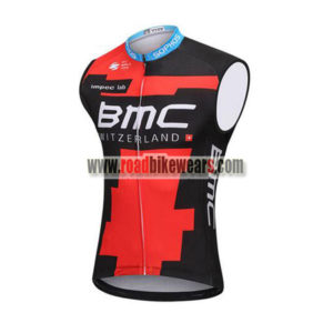 2018 Team BMC Cycling Sleeveless Jersey Vest Black Red