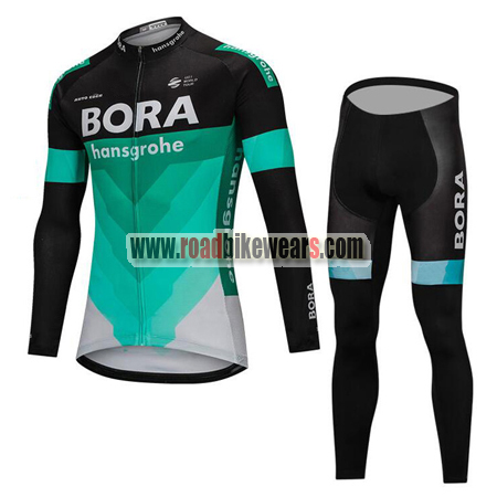 2018 Team BORA hansgrohe Cycle Apparel Biking Long Jersey and Padded Pants Tights Roupas De Ciclismo Black Blue | Bike Wear Store