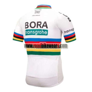 2018 Team BORA hansgrohe UCI Champion Biking Jersey Maillot Shirt White Rainbow