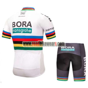 2018 Team BORA hansgrohe UCI Champion Biking Kit White Rainbow
