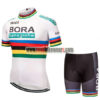 2018 Team BORA hansgrohe UCI Champion Cycling Kit White Rainbow