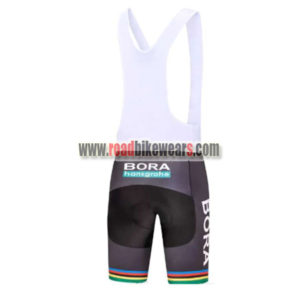 2018 Team BORA hansgrohe UCI Champion Racing Bib Shorts Bottoms Black Rainbow