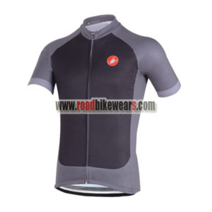 2018 Team Castelli Cycling Jersey Maillot Shirt Black Grey