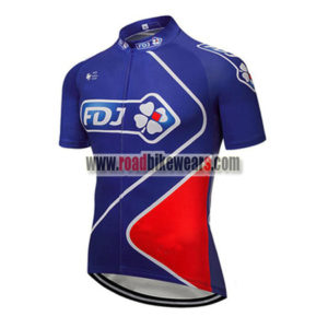 2018 Team FDJ Cycle Jersey Maillot Shirt Blue Red
