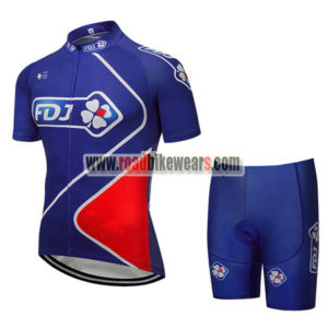 2018 Team FDJ Cycle Kit Blue Red
