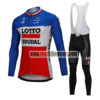 2018 Team LOTTO SOUDAL Cycling Long Bib Suit Blue White Red