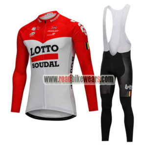 2018 Team LOTTO SOUDAL Cycling Long Bib Suit Red White