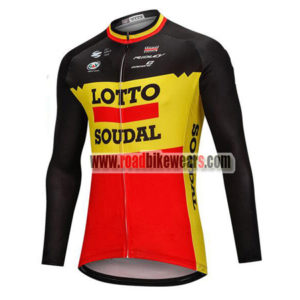 2018 Team LOTTO SOUDAL Cycling Long Jersey Black Yellow Red