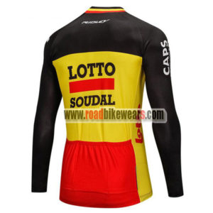 2018 Team LOTTO SOUDAL Riding Long Jersey Black Yellow Red