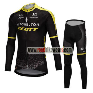 2018 Team MITCHELTON SCOTT Cycling Long Suit Black Yellow