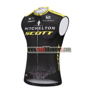 2018 Team MITCHELTON SCOTT Cycling Sleeveless Jersey Vest Black Yellow
