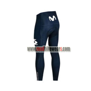 2018 Team Movistar Biking Long Pants Tights Blue
