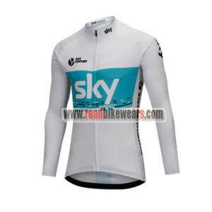 2018 Team SKY Cycling Long Jersey White Blue
