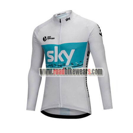 2018 Team SKY Cycle Outfit Biking Sleeves Jersey De Ciclismo White Blue | Road Bike Wear