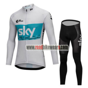 2018 Team SKY Cycling Long Suit White Blue