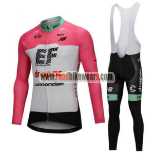 2018 Team drapac cannondale Cycling Long Bib Suit Pink White