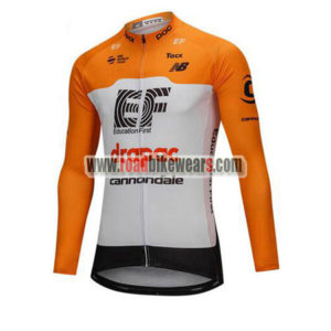 2018 Team drapac cannondale Cycling Long Jersey Yellow White