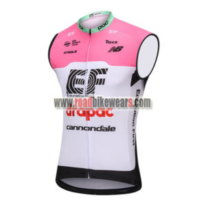 2018 Team drapac cannondale Cycling Sleeveless Jersey Vest Pink White