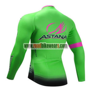 2017 Team ASTANA Biking Long Jersey Green Pink