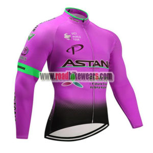 2017 Team ASTANA Cycle Long Jersey Purple