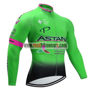 2017 Team ASTANA Cycling Long Jersey Green Pink
