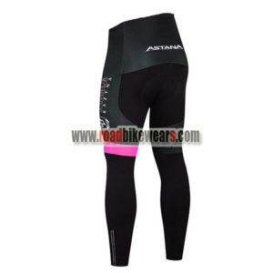 2017 Team ASTANA Racing Long Pants Tights Black Pink