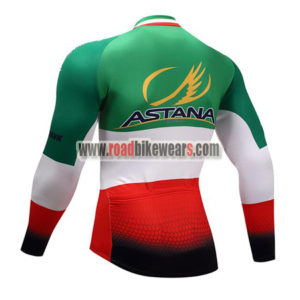 2017 Team ASTANA Riding Long Jersey Green White Red