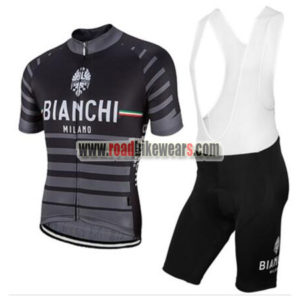 2017 Team BIANCHI Cycling Bib KIt Black Grey