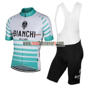 2017 Team BIANCHI Cycling Bib Kit White Green