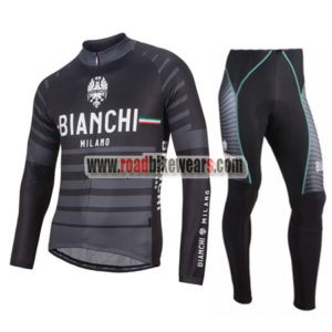 2017 Team BIANCHI Cycling Long Suit Black Grey