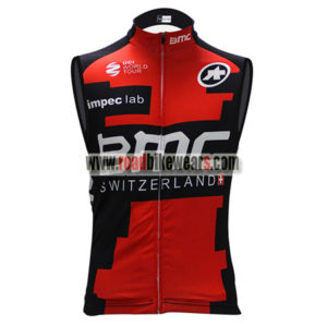 2017 Team BMC Cycle Tank Top Sleeveless Vest Jersey Red Black