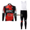 2017 Team BMC Cycling Long Bib Suit Red Black