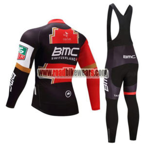 2017 Team BMC Riding Long Bib Suit Red Black