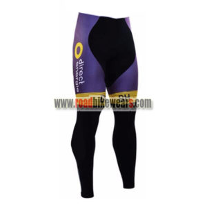 2017 Team Direct energie Cycling Long Pants Tights Black Purple