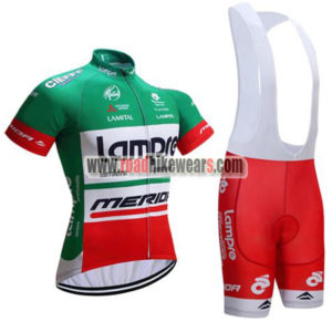 2017 Team Lampre MERIDA Cycling Bib Kit Green Red