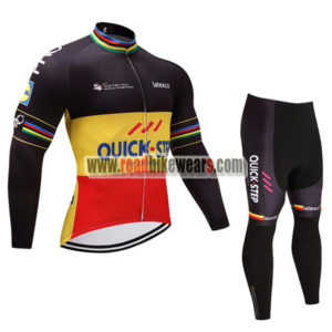 2017 Team QUICK STEP Cycle Suit Black Yellow Red