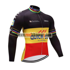 2017 Team QUICK STEP Cycling Long Jersey Black Yellow Red