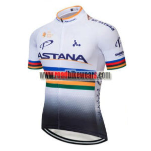 2018 Team ASTANA Cycling Jersey White Rainbow